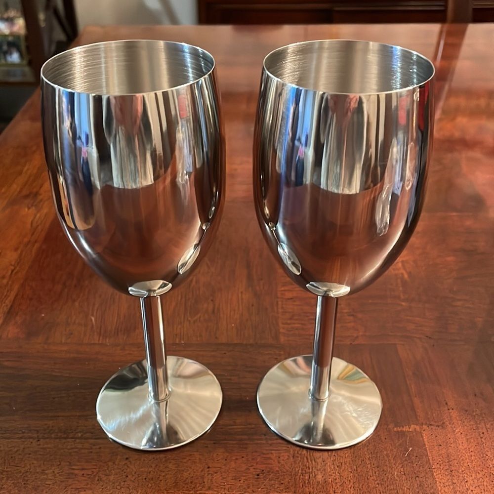 Stainless Steel Shatterproof Wine Goblets Glasses NEW Outdoors Patio